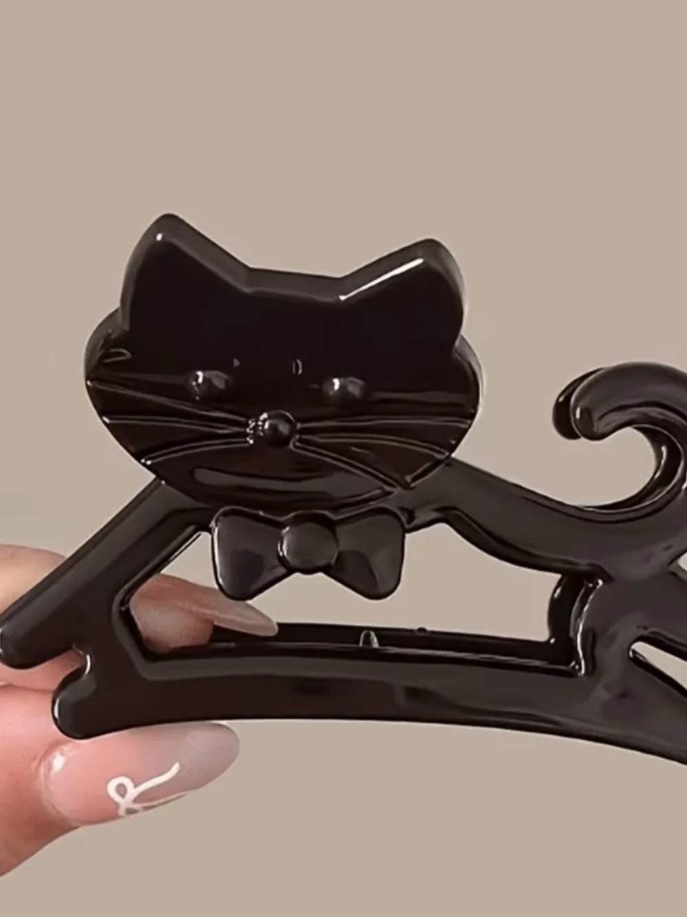 Cat-Shaped Hair Claw Clip for Pets & Humans - Black and Tortoiseshell SET OF 3